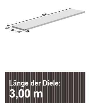 Breitdielen Massiv XL Komplett Set PLUS - 3m Dielen -