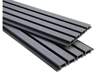 Handmuster WPC Akustik Fassade Silver-Grey